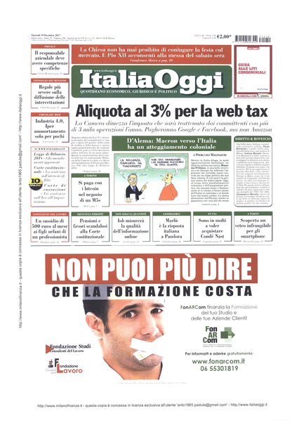 Italia oggi : quotidiano di economia finanza e politica